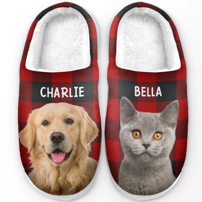 Personalized Photo: A Warm Puppy Brings Joy - Personalized Slippers Featuring Adorable Dogs and Cats - Present For Pet Owners, Pet Lovers