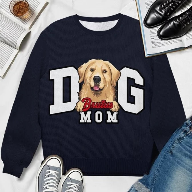 Paw-some Dog Mom - Personalized Unisex Ugly Christmas Sweater, Full-Print Wool Sweatshirt, Holiday - Gift For Pet Lovers, Pet Owners, Christmas Gift