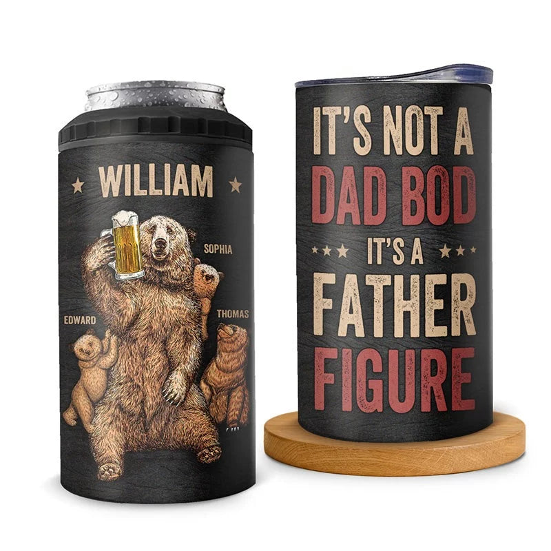 Dad Mode: Always On - Family Personalized Custom Can Cooler Tumbler - Father's Day, Birthday Gift For Dad