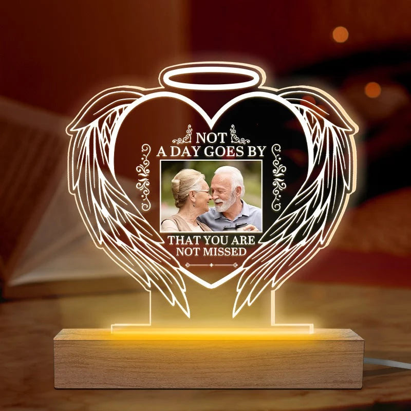 Custom Photo Even If You Can’t See Us, We’re Always by Your Side - Custom Heart 3D LED Light in Loving Memory- Meaningful Remembrance Gift for Family