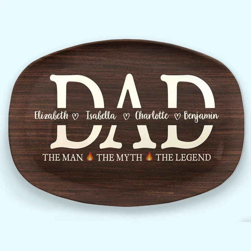 King of the Grill, Hero at Home - Custom Engraved Family Platter - Great for Father’s Day, Birthday Gift For Dad & More