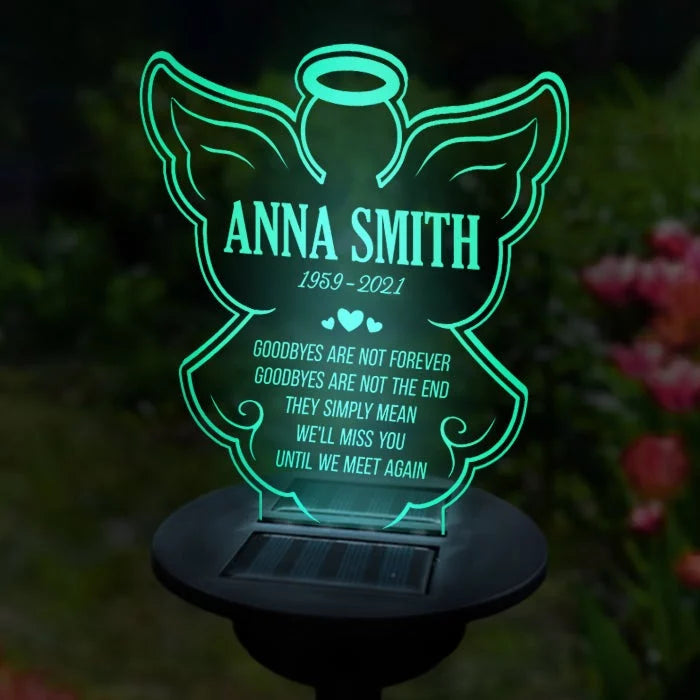 Missing You Until We Reunite - Customized Solar Memorial Light for Garden - Memorial Gift, Sympathy Gift