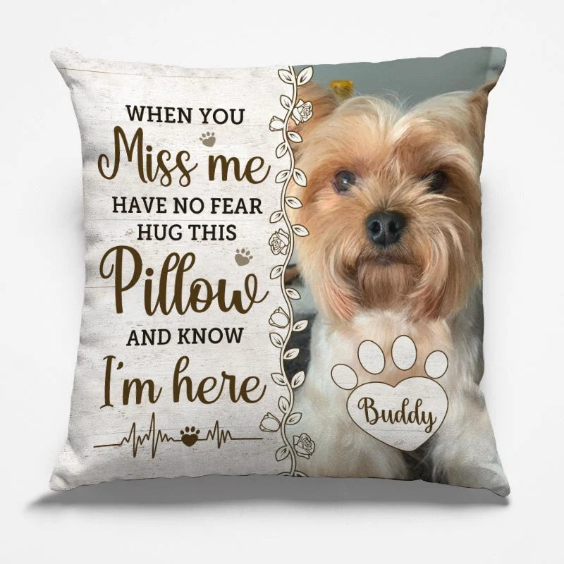 Custom Photo This Pillow Holds My Heart for You - Pet Pillow with Your Custom Design - A Thoughtful Gift for Pet Owners and Animal Lovers