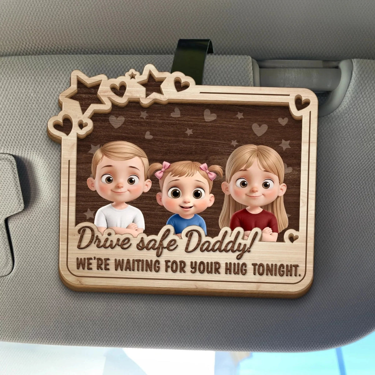 We’re Waiting for You - Customized Family Car Visor Clip - Father's Day, Gift For Family Members, Dad, Grandpa