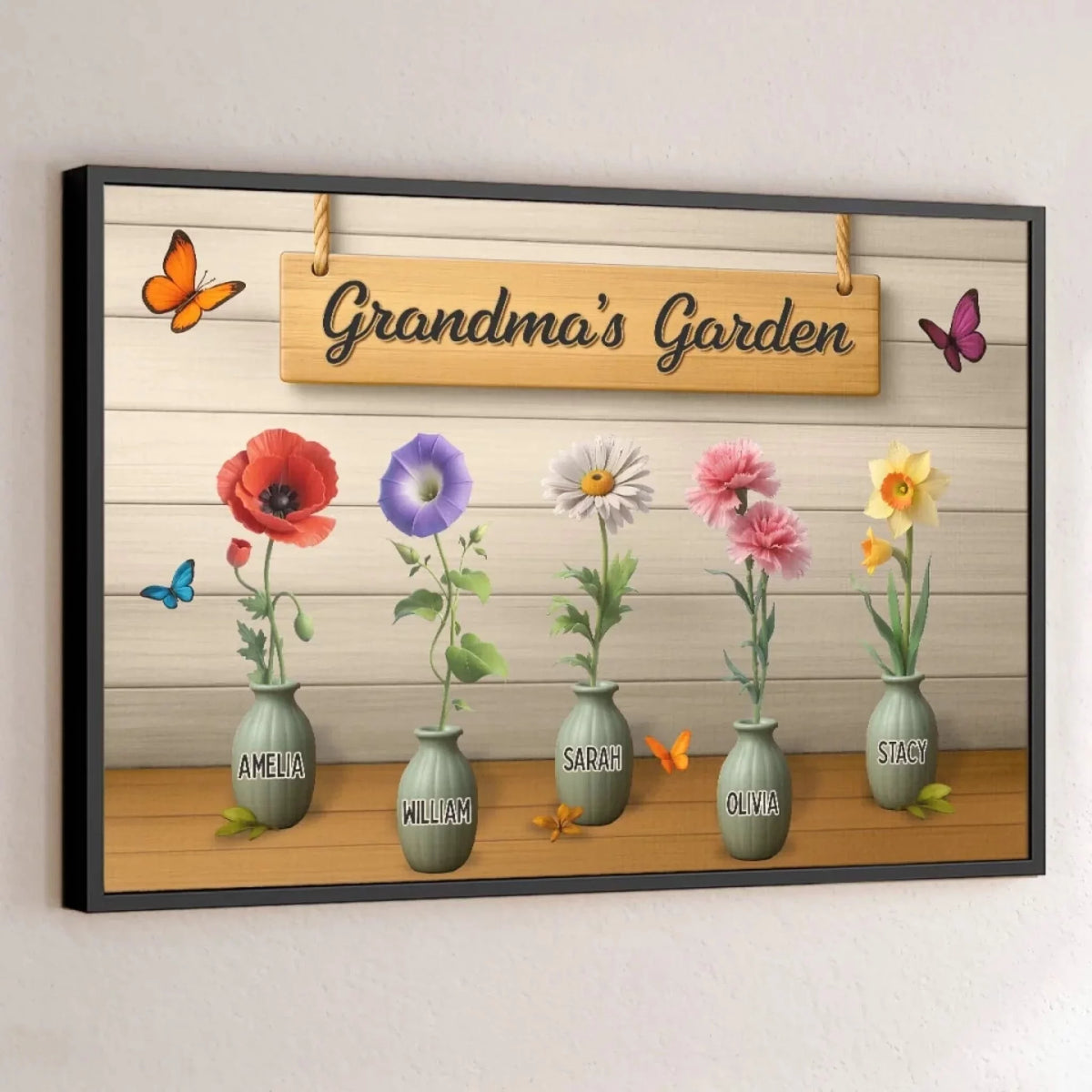 Where Joy Grows - Custom Printed Horizontal Poster with Your Design - Gift for Grandma, For Mom, Mother's Day