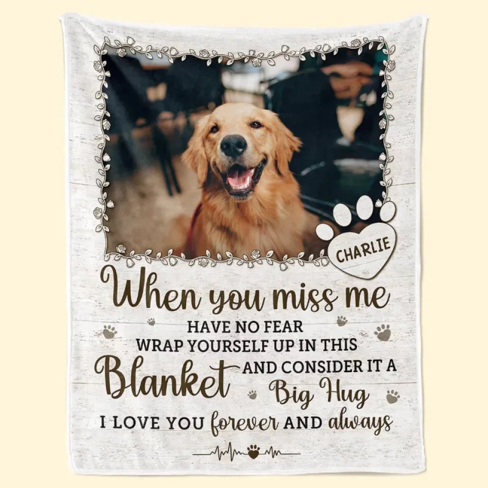 Custom Photo Wrap Yourself in Memories and Love - Personalized Pet Memorial Blanket - For Pet Owners, Dog and Cat Lovers, or Anyone Missing a Furry Friend