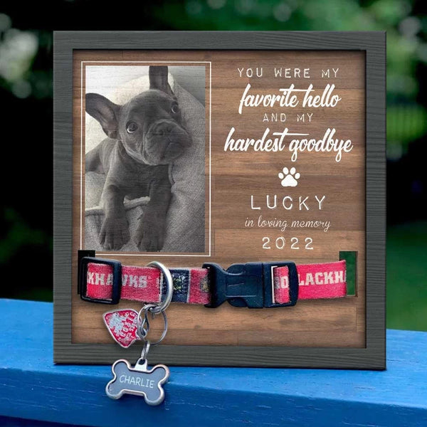 Custom Photo You were my warmest welcome and my hardest farewell - Pet Remembrance Sign with Personalized Collar Frame - A Special Gift for Pet Lovers and Those Remembering a Beloved Pet
