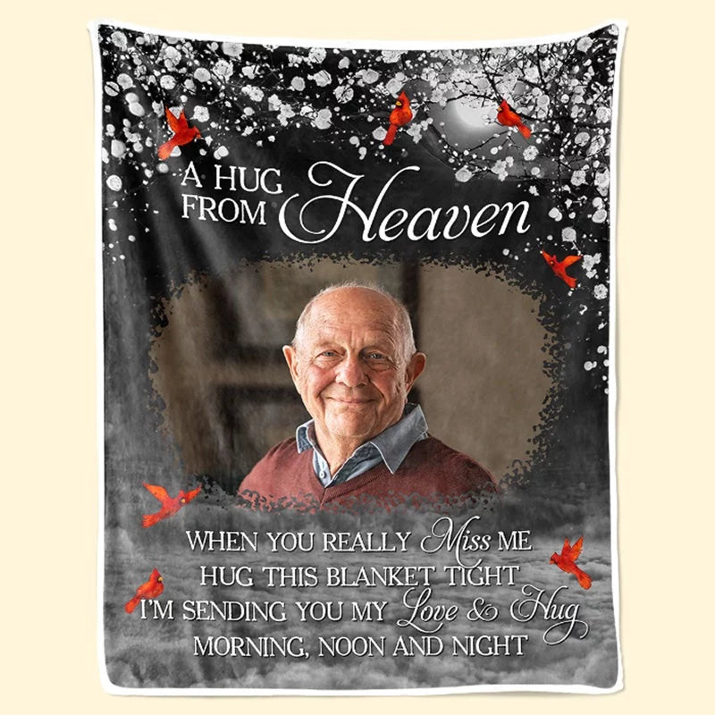 Custom Photo Your Love Lights Our Way - Personalized Memorial Blanket to Honor a Life Well Lived - Heartfelt Holiday and Memorial Gift for Family Members