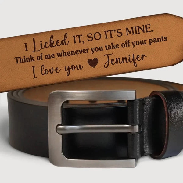 With You, Forever is Just the Beginning - Customizable Couple’s Leather Belt with Engraving – Perfect Anniversary Gift for Husband or Boyfriend