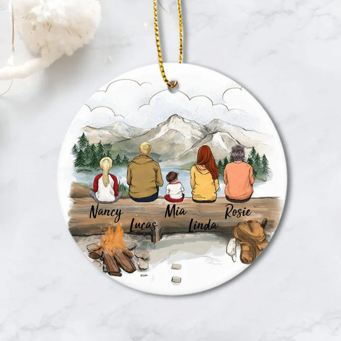 Family Christmas Ornament - Personalized Family Ornament - Mountain - Hiking - Ceramic Ornaments - Christmas Gifts For Family