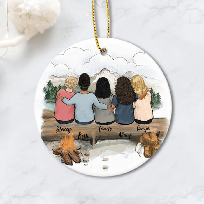 Personalized best friend Christmas gift ideas Ceramic Ornament (PRINTED ON BOTH SIDES) - Hiking - Mountain - 2272