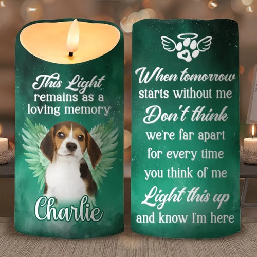 Custom Photo Always by Our Side - Light a Memory with a Custom LED Candle - Christmas Gift or Memorial Gift for Pet Lovers, Pet Owners