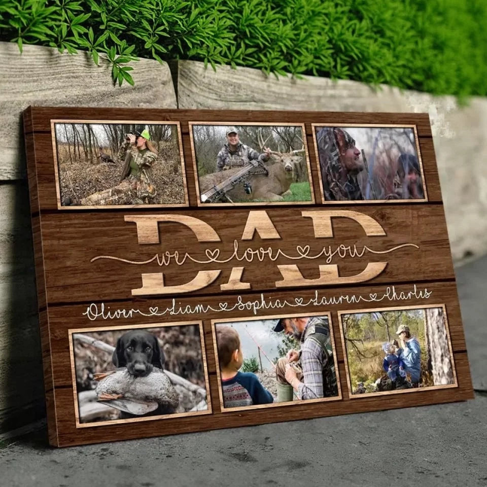 Custom Photo My Love for You Is Forever - Vertical Canvas Print with Personalized Family Details - Perfect Gift for Dad, Fathers Day or Birthday