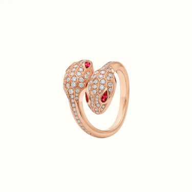 Serpenti Rose Double Head Pavé Ring