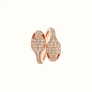 Serpenti Rose Double Head Pavé Ring