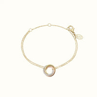Trinity Tricolor Pavé Double Chain Bracelet