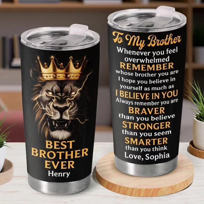 Brother, Your Power Runs Deep - Family Personalized Standard Tumbler - Celebrating the Bond of Brothers and Sisters
