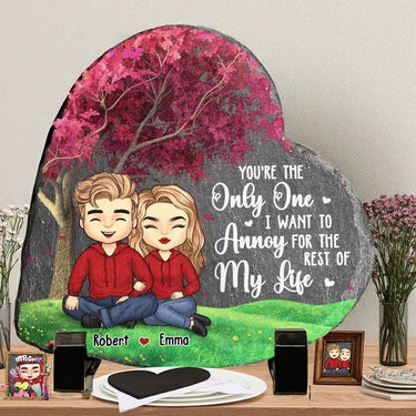My One and Only - Custom Heart Stone with Stand - Anniversary Gift for Husband and Wife