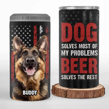 Custom Photo Pause Everything, I See a Pup - Dog Personalized Custom Can Cooler Tumbler - Father's Day, Gift For Pet Owners, Pet Lovers