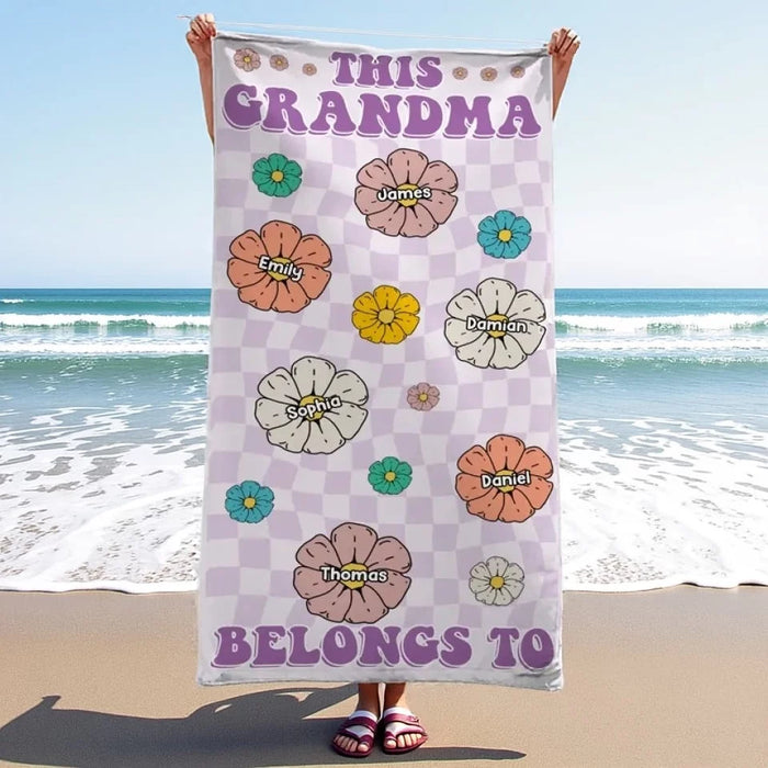 Sea Breeze, Sun-Kissed Ease - Custom Personalized Beach Towel for Family - Summer Vacation Gift, Gift For Mom, Grandma