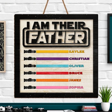 Their Dad - Custom Shaped Wood Decor - Father's Day, Gift For Dad, Granddad