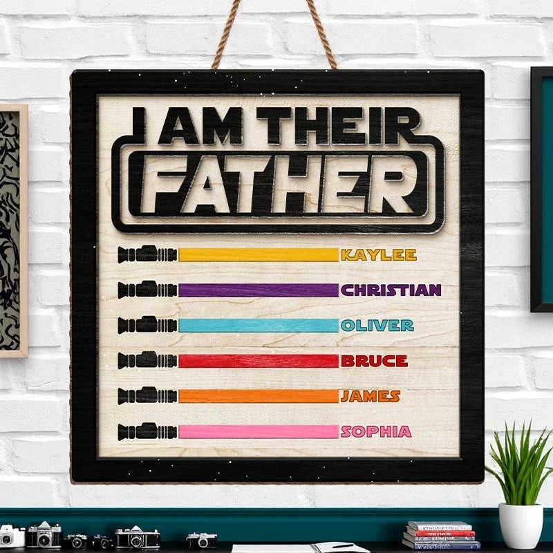 Their Dad - Custom Shaped Wood Decor - Father's Day, Gift For Dad, Granddad
