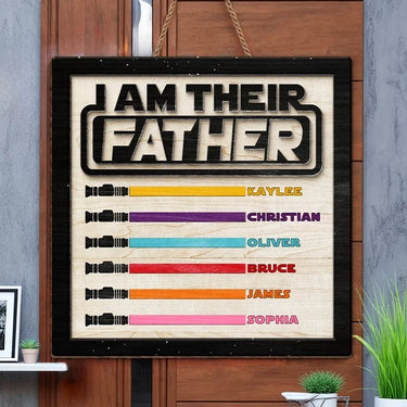 Their Dad - Custom Shaped Wood Decor - Father's Day, Gift For Dad, Granddad