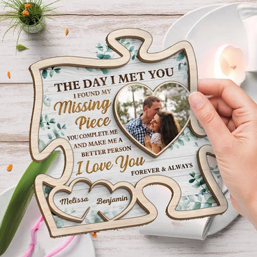 Custom Photo Timelessly Yours - Custom 2-Layered Wooden Plaque for Couples with Flat Display Stand - Perfect for Housewarming, Anniversaries, Husband &amp; Wife