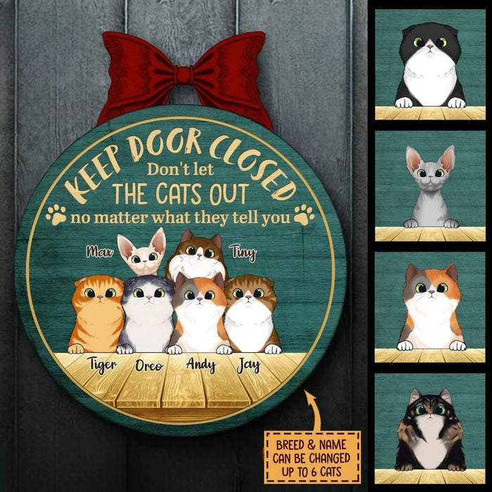 Please Keep This Door Closed - Wooden Sign with Unique Shape - A Warm Welcome Gift for Pet Lovers, Pet Owners