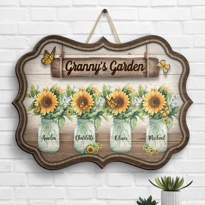 A Garden Full of Sunshine - Custom Shaped Wood Decor - Mother's Day, Gift For Mom, Grandma