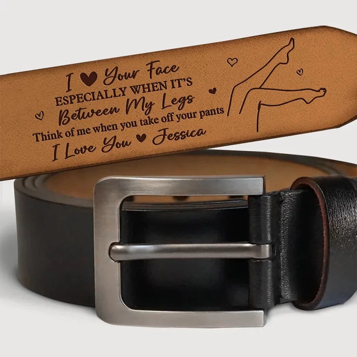 A Reflection of Our Love in Every Gesture - Customizable Couple’s Leather Belt with Engraving – Perfect Anniversary Gift for Husband or Boyfriend