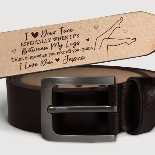 A Reflection of Our Love in Every Gesture - Customizable Couple’s Leather Belt with Engraving – Perfect Anniversary Gift for Husband or Boyfriend