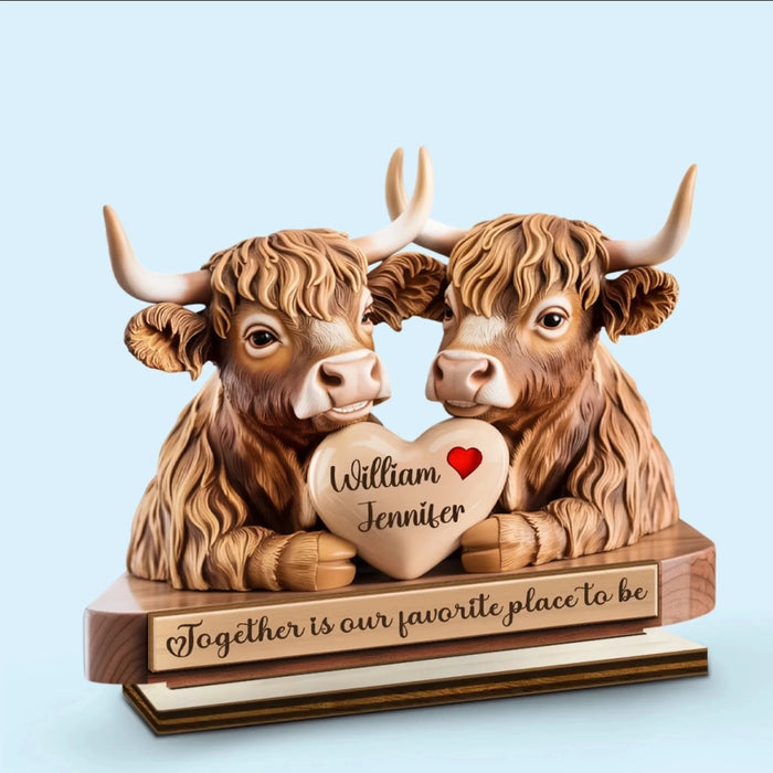 Anywhere With You Feels Like Home - Custom 2-Layered Wooden Plaque for Couples with Flat Display Stand - Perfect for Housewarming, Anniversaries, Husband &amp; Wife