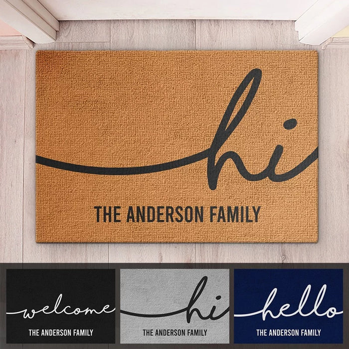 Come In and Stay Awhile - Custom Family Decorative Mat for Your Home - Perfect Housewarming Gift for Family Members