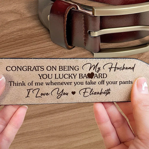 Congrats, You Married the Best! (Me) - Customized Leather Belt - Thoughtful Gift for Your Husband or Boyfriend on Your Special Day, Anniversary