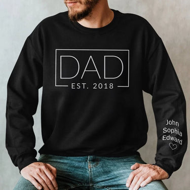 Coolest Dad Ever - Customizable Unisex Sweatshirt for Family with Sleeve Design- Ideal Gift for Dad, Grandpa, Father's Day , Christmas Gift