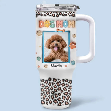 Custom Photo Celebrate the Moment - Personalized 40Oz Tumbler with 3D Dog & Cat Print - Great Gift Idea for Dog & Cat Lovers, Pet Owners
