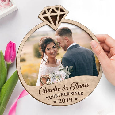 Custom Photo For My Soulmate - Custom 2-Layered Wooden Plaque for Couples with Flat Display Stand - Perfect for Housewarming, Anniversaries, Husband &amp; Wife