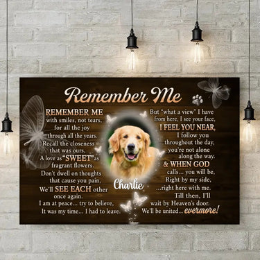 Custom Photo Hold Me in Happy Memories - Custom Memory Canvas Horizontal Design - Memorial Gift for Pet Owners and Animal Lovers