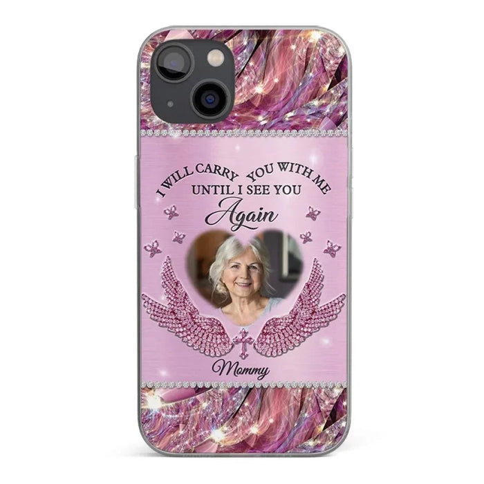 Custom Photo In My Heart, Mom Remains - Custom Clear Phone Case with Personalized Family Design - Mother's Day, Gift For Mom, Grandma