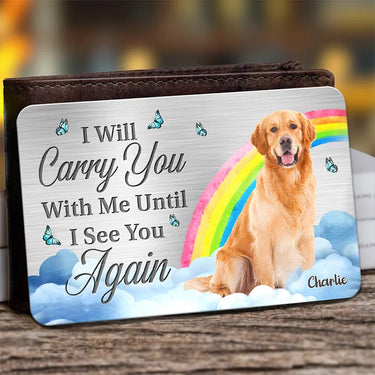 Custom Photo A True Friend Leaves Paw Prints on Your Heart - Aluminum Wallet Card: Personalized Memorial Keepsake - Supportive Sympathy Gifts for Loving Pet Owners, Pet Lovers
