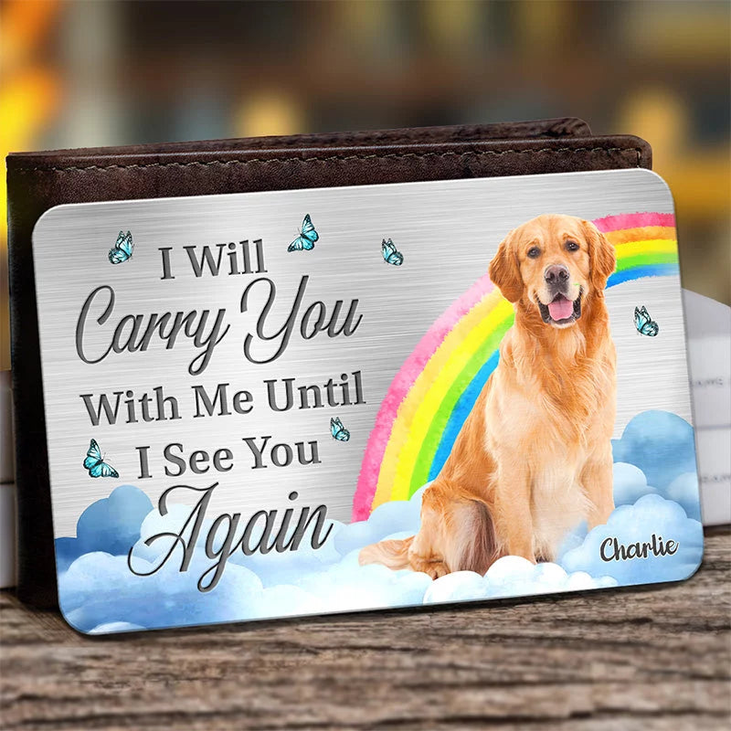 Custom Photo A True Friend Leaves Paw Prints on Your Heart - Aluminum Wallet Card: Personalized Memorial Keepsake - Supportive Sympathy Gifts for Loving Pet Owners, Pet Lovers