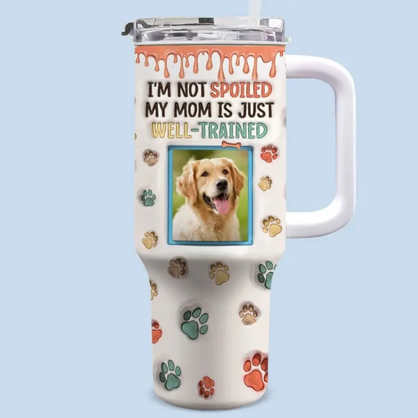 Custom Photo My Mom’s Got Skills  - Personalized 40Oz Tumbler with 3D Dog &amp; Cat Print - Great Gift Idea for Dog &amp; Cat Lovers, Pet Owners