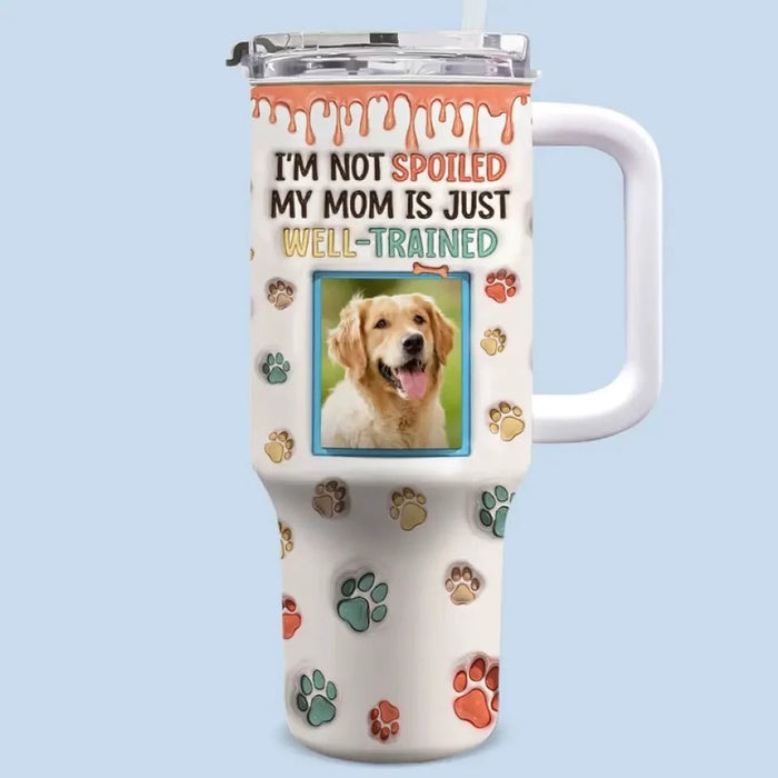 Custom Photo My Mom’s Got Skills  - Personalized 40Oz Tumbler with 3D Dog &amp; Cat Print - Great Gift Idea for Dog &amp; Cat Lovers, Pet Owners
