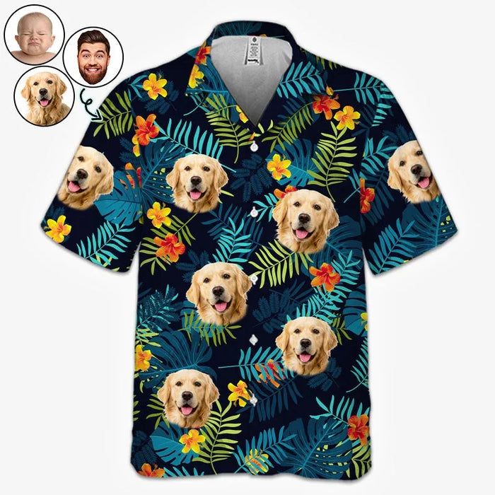 Custom Photo Paradise Found - Custom Hawaiian Shirt with Your Family's Faces - Perfect Gift for Families and Pet Lovers, Pet Owners