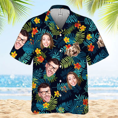 Custom Photo Paradise Found - Custom Hawaiian Shirt with Your Family's Faces - Perfect Gift for Families and Pet Lovers, Pet Owners