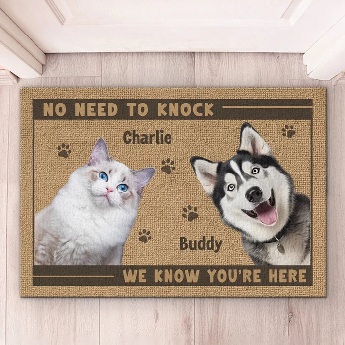 Custom Photo Pawlease Wipe Your Feet!  - Custom Dog &amp; Cat Decorative Mat for Your Home - Perfect Housewarming Gift for Pet Owners &amp; Animal Lovers