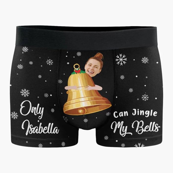 Custom Photo Shake the Sleigh - Funny Personalized Custom Boxer Briefs, Men's Boxers - Birthday Gift, Christmas Gift For Boyfriend, Husband, Anniversary