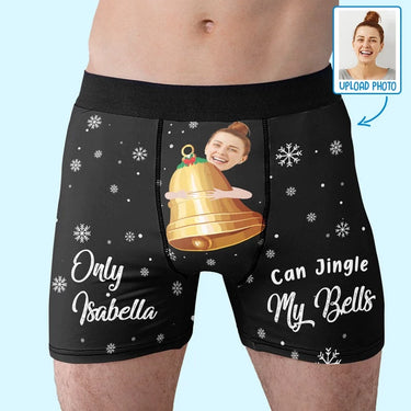 Custom Photo Shake the Sleigh - Funny Personalized Custom Boxer Briefs, Men's Boxers - Birthday Gift, Christmas Gift For Boyfriend, Husband, Anniversary