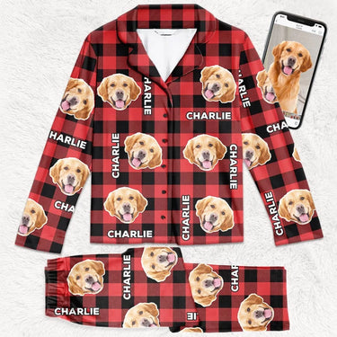Custom Photo Snuggles, Sparkles &amp; Joy  - Custom Pajamas Featuring Your Beloved Dog and Cat's Faces - Festive Christmas Gifts for Pet Owners, Pet Lovers
